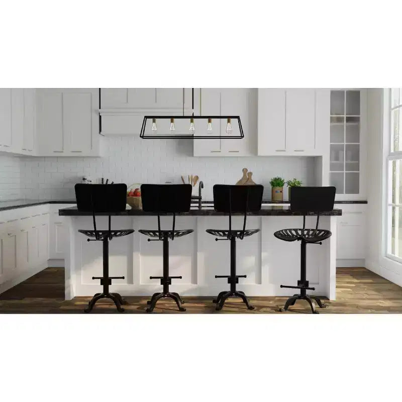 Tabouret de bar réglable avec dossier Carolina Living Austin, hauteur comptoir, assise tracteur