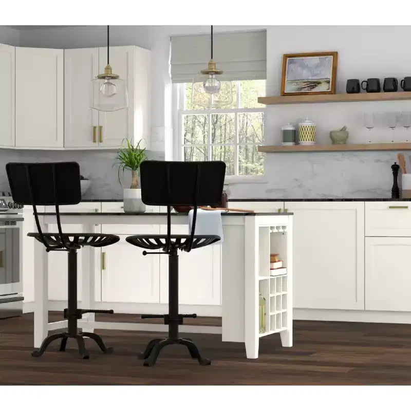 Tabouret de bar réglable avec dossier Carolina Living Austin, hauteur comptoir, assise tracteur