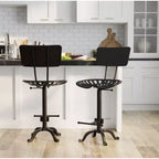 Tabouret de bar réglable avec dossier Carolina Living Austin, hauteur comptoir, assise tracteur