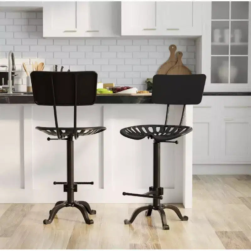 Tabouret de bar réglable avec dossier Carolina Living Austin, hauteur comptoir, assise tracteur