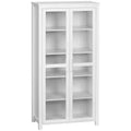 HOMCOM Freestanding Kitchen Pantry, 5-tier Storage Cabinet with Adjustable Shelves and 2 Glass Doors, White