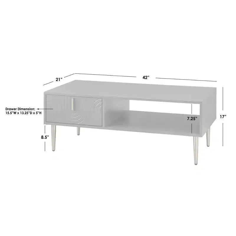 Table basse contemporaine Tabaria avec tiroir - Lifestorey