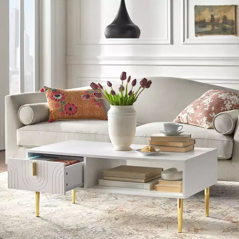 Table basse contemporaine Tabaria avec tiroir - Lifestorey