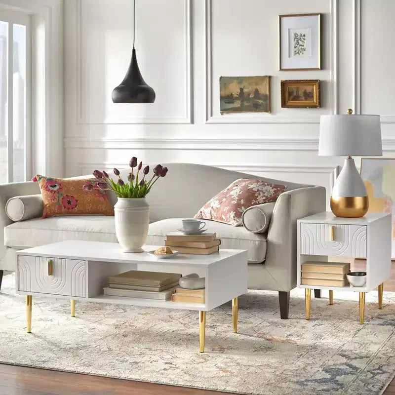 Table basse contemporaine Tabaria avec tiroir - Lifestorey