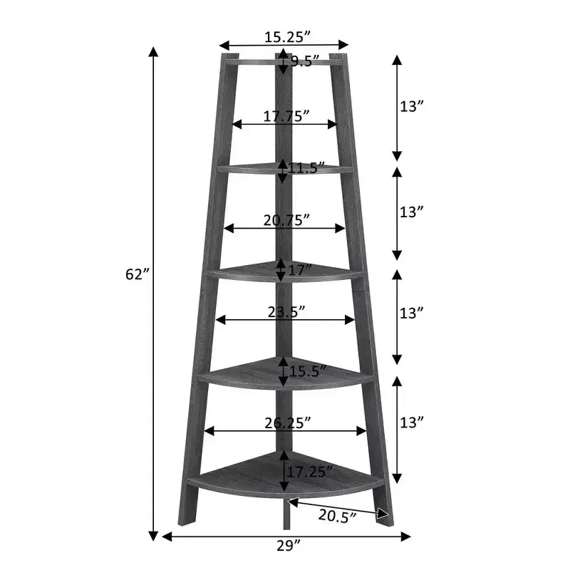 Étagère d'angle large 5 niveaux 62 Newport - Breighton Home