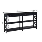 Console 2 tiroirs avec étagères 60 Oxford - Breighton Home