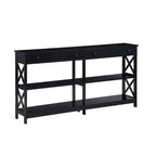 60 Oxford 2 Drawer Console Table with Shelves - Breighton Home