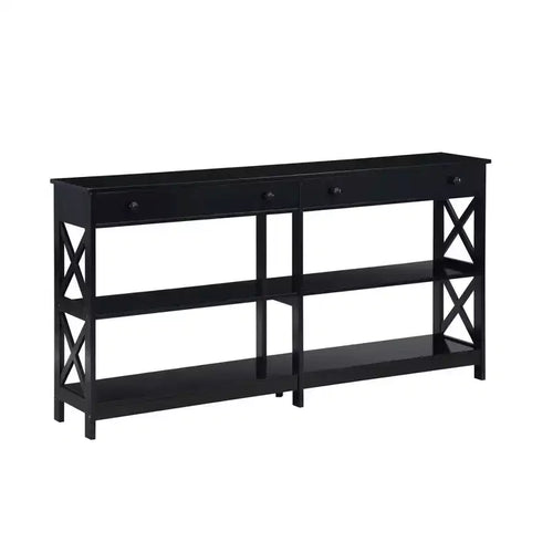 60 Oxford 2 Drawer Console Table with Shelves - Breighton Home