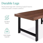 Best Choice Products Table basse moderne de 44 po avec plateau de boucher, table d'appoint rectangulaire en bois avec pieds en métal