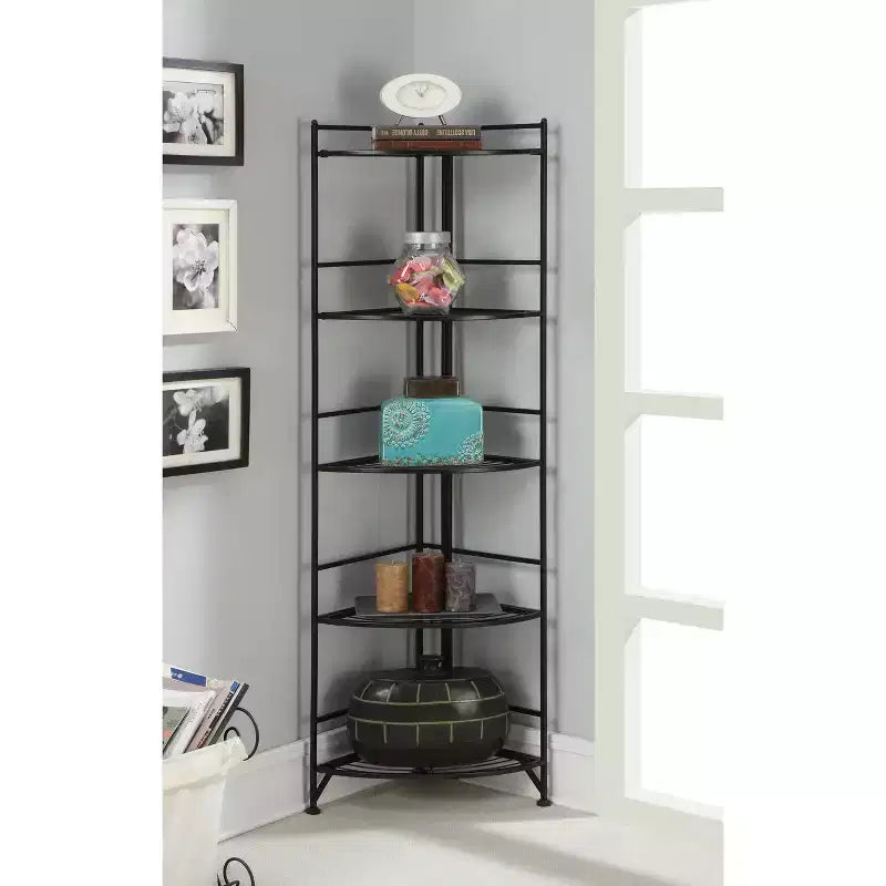 Étagère d'angle en métal pliable à 5 niveaux 57,5 po – Breighton Home