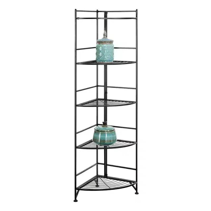 Étagère d'angle en métal pliable à 5 niveaux 57,5 po – Breighton Home