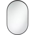 Uttermost Rapido Oval Vanity Decorative Wall Mirror Modern Matte Black Iron Frame 24 Wide for Bathroom Bedroom Living Room Home Office House Entryway