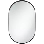 Uttermost Rapido Oval Vanity Decorative Wall Mirror Modern Matte Black Iron Frame 24 Wide for Bathroom Bedroom Living Room Home Office House Entryway