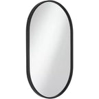Miroir Mural Décoratif Ovale Rapido Uttermost Cadre en Fer Noir Mat Moderne 24 Pouces de Large pour Salle de Bain Chambre Salon Bureau Entrée de Maison