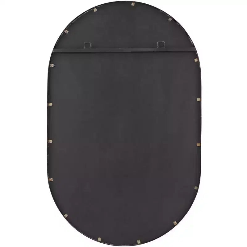 Miroir Mural Décoratif Ovale Rapido Uttermost Cadre en Fer Noir Mat Moderne 24 Pouces de Large pour Salle de Bain Chambre Salon Bureau Entrée de Maison