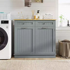 Meuble de cuisine Costway en bois avec poubelle basculante, tiroir et étagère de rangement Noir/Blanc/Café/Gris