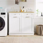 Meuble de cuisine Costway en bois avec poubelle basculante, tiroir et étagère de rangement Noir/Blanc/Café/Gris