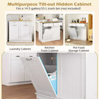 Meuble de cuisine Costway en bois avec poubelle basculante, tiroir et étagère de rangement Noir/Blanc/Café/Gris