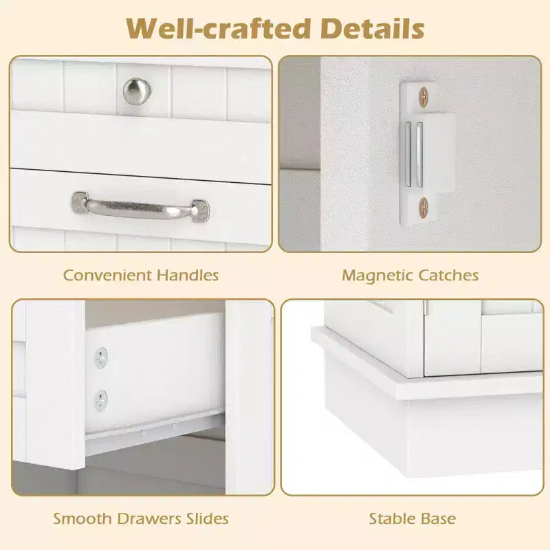 Meuble de cuisine Costway en bois avec poubelle basculante, tiroir et étagère de rangement Noir/Blanc/Café/Gris