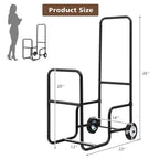 Support de rangement pour bois de chauffage Costway Chariot de transport pour bois Chariot à roulettes pour bois de chauffage