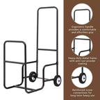 Support de rangement pour bois de chauffage Costway Chariot de transport pour bois Chariot à roulettes pour bois de chauffage