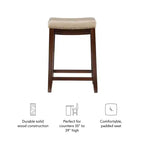 Lot de 2 tabourets de bar hauteur comptoir Claridge - Linon
