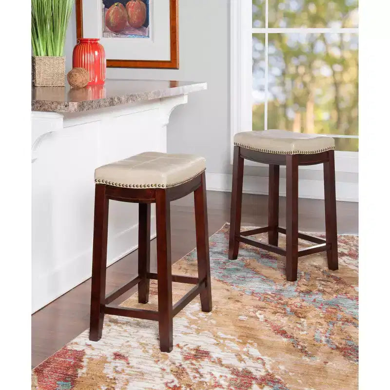 Lot de 2 tabourets de bar hauteur comptoir Claridge - Linon