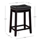 Lot de 2 tabourets de bar hauteur comptoir Claridge - Linon