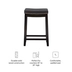 Lot de 2 tabourets de bar hauteur comptoir Claridge - Linon