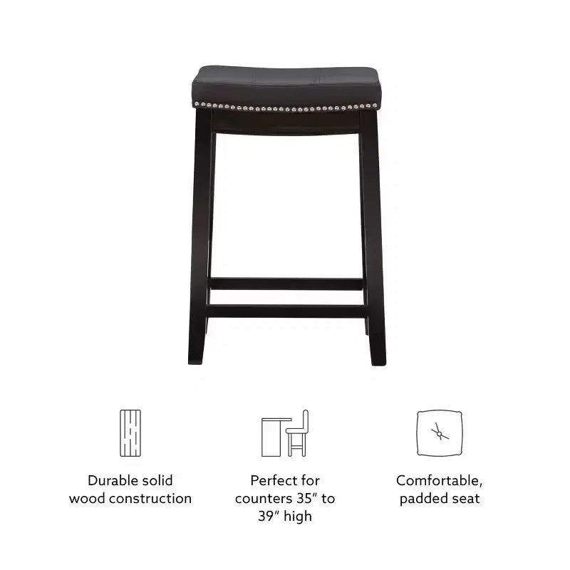 Lot de 2 tabourets de bar hauteur comptoir Claridge - Linon