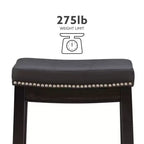 Lot de 2 tabourets de bar hauteur comptoir Claridge - Linon