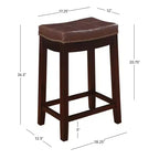 Lot de 2 tabourets de bar hauteur comptoir Claridge - Linon