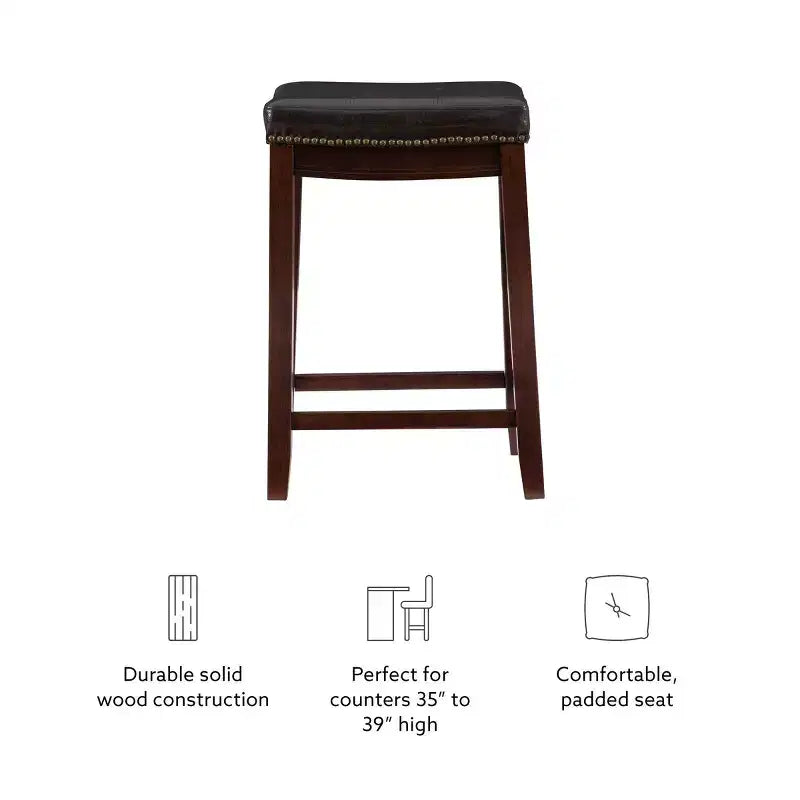 Lot de 2 tabourets de bar hauteur comptoir Claridge - Linon