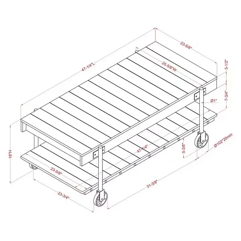 Table Basse 1 Étagère Huntingdale Industrial - miBasics