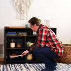 Buffet de rangement Anthony d'intérieur Sunnydaze avec étagères – 48,5 po