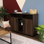 Buffet de rangement Anthony d'intérieur Sunnydaze avec étagères – 48,5 po