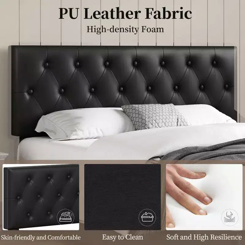 Cadre de lit en similicuir Yaheetech avec tête de lit réglable