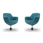 Set of 2 Caisson Faux Leather Swivel Accent Chairs - Manhattan Comfort