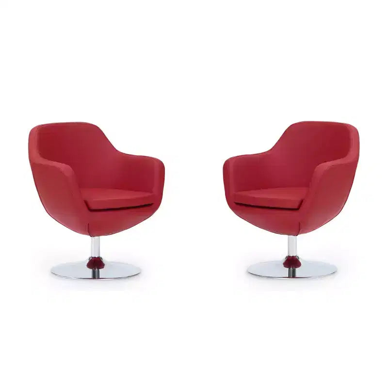 Lot de 2 chaises d'appoint pivotantes en similicuir Caisson - Manhattan Comfort