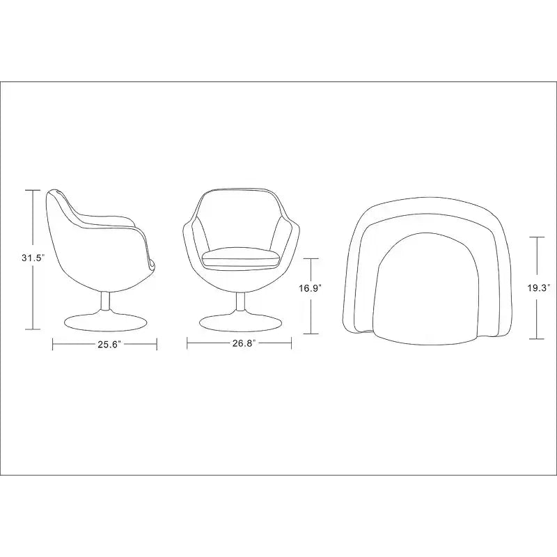 Lot de 2 chaises d'appoint pivotantes en similicuir Caisson - Manhattan Comfort