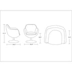 Lot de 2 chaises d'appoint pivotantes en similicuir Caisson - Manhattan Comfort