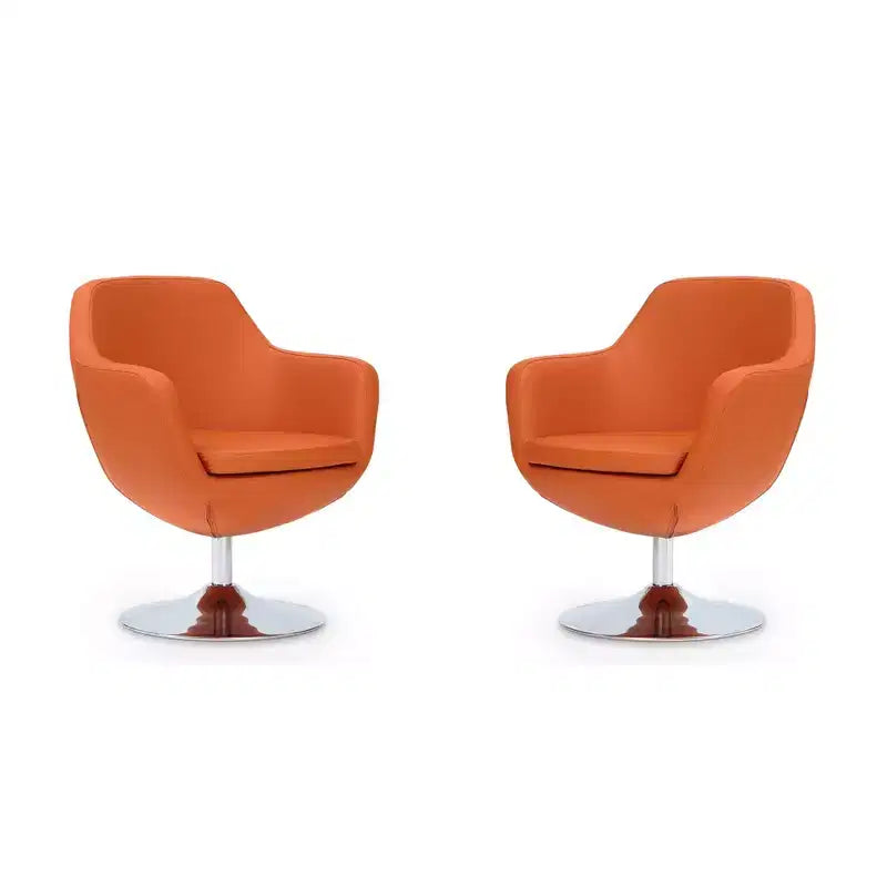Lot de 2 chaises d'appoint pivotantes en similicuir Caisson - Manhattan Comfort
