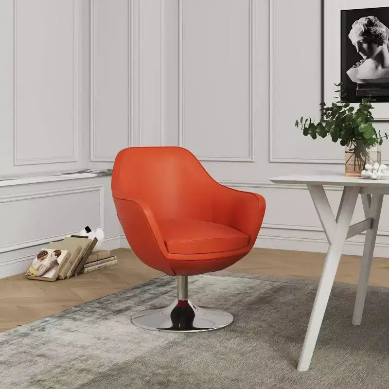 Lot de 2 chaises d'appoint pivotantes en similicuir Caisson - Manhattan Comfort