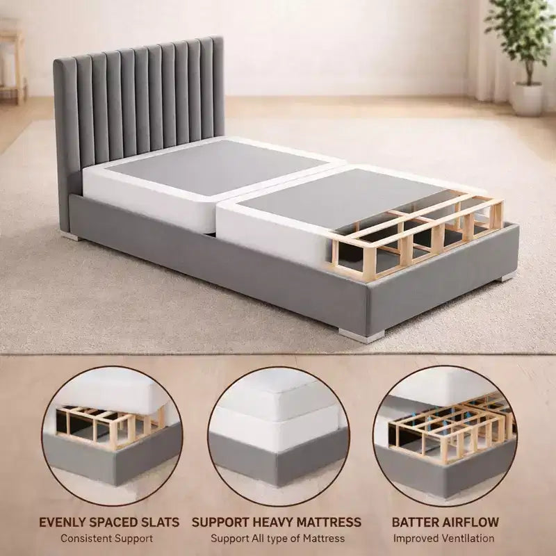 Continental Sleep, Sommier/Base Traditionnel en Bois Fendu, Profil Bas, 10 cm, Entièrement Assemblé, pour Ensemble Matelas,