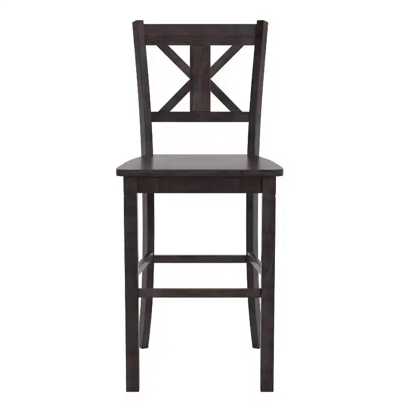 Flash Furniture Gwendolyn, lot de 2 tabourets de bar modernes de style rustique en bois massif de qualité commerciale, hauteur comptoir