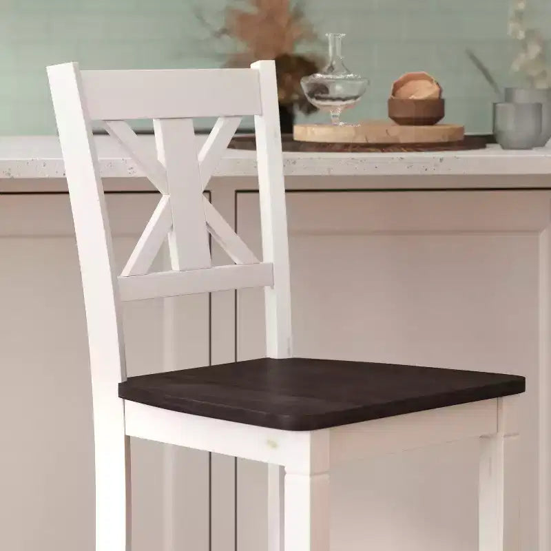 Flash Furniture Gwendolyn, lot de 2 tabourets de bar modernes de style rustique en bois massif de qualité commerciale, hauteur comptoir