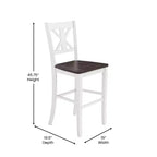 Flash Furniture Gwendolyn, lot de 2 tabourets de bar modernes de style rustique en bois massif de qualité commerciale, hauteur comptoir