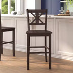Flash Furniture Gwendolyn, lot de 2 tabourets de bar modernes de style rustique en bois massif de qualité commerciale, hauteur comptoir