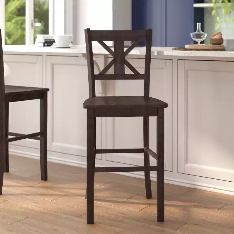 Flash Furniture Gwendolyn, lot de 2 tabourets de bar modernes de style rustique en bois massif de qualité commerciale, hauteur comptoir