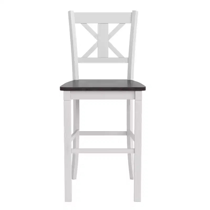 Flash Furniture Gwendolyn, lot de 2 tabourets de bar modernes de style rustique en bois massif de qualité commerciale, hauteur comptoir